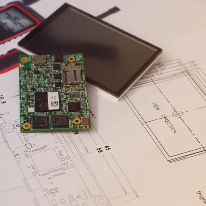 A display and embedded  board being designed