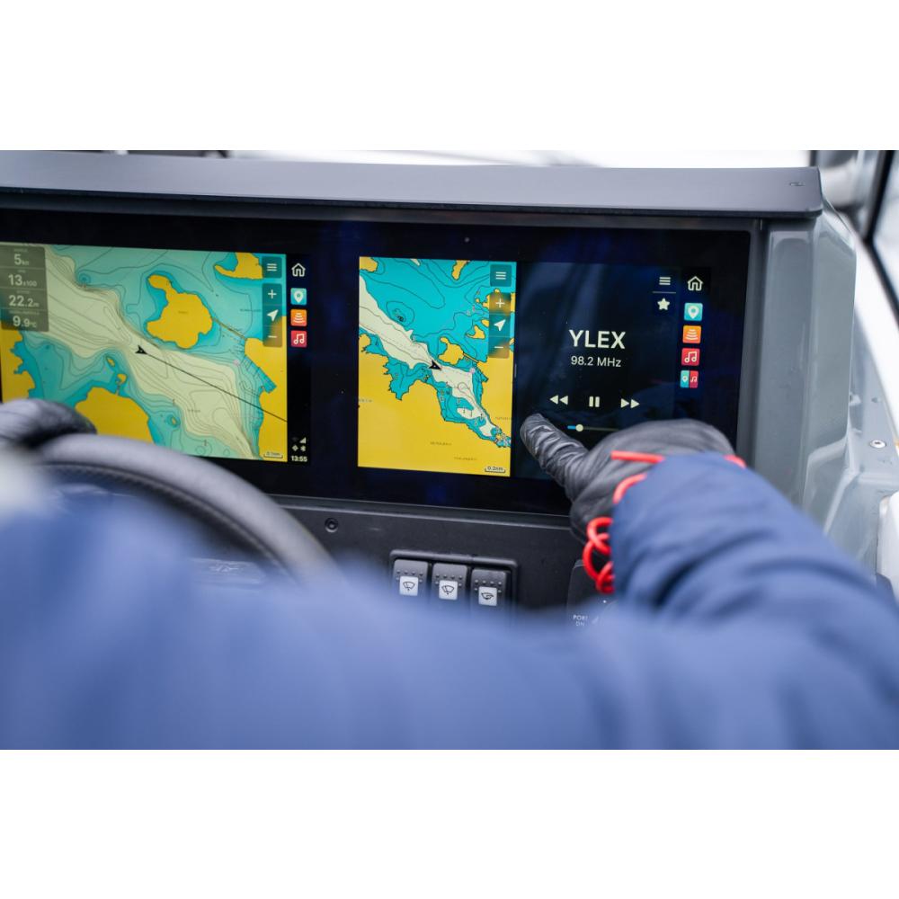 LCD displays on a marine device