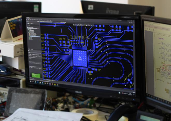 Custom PCB design on CAD software.