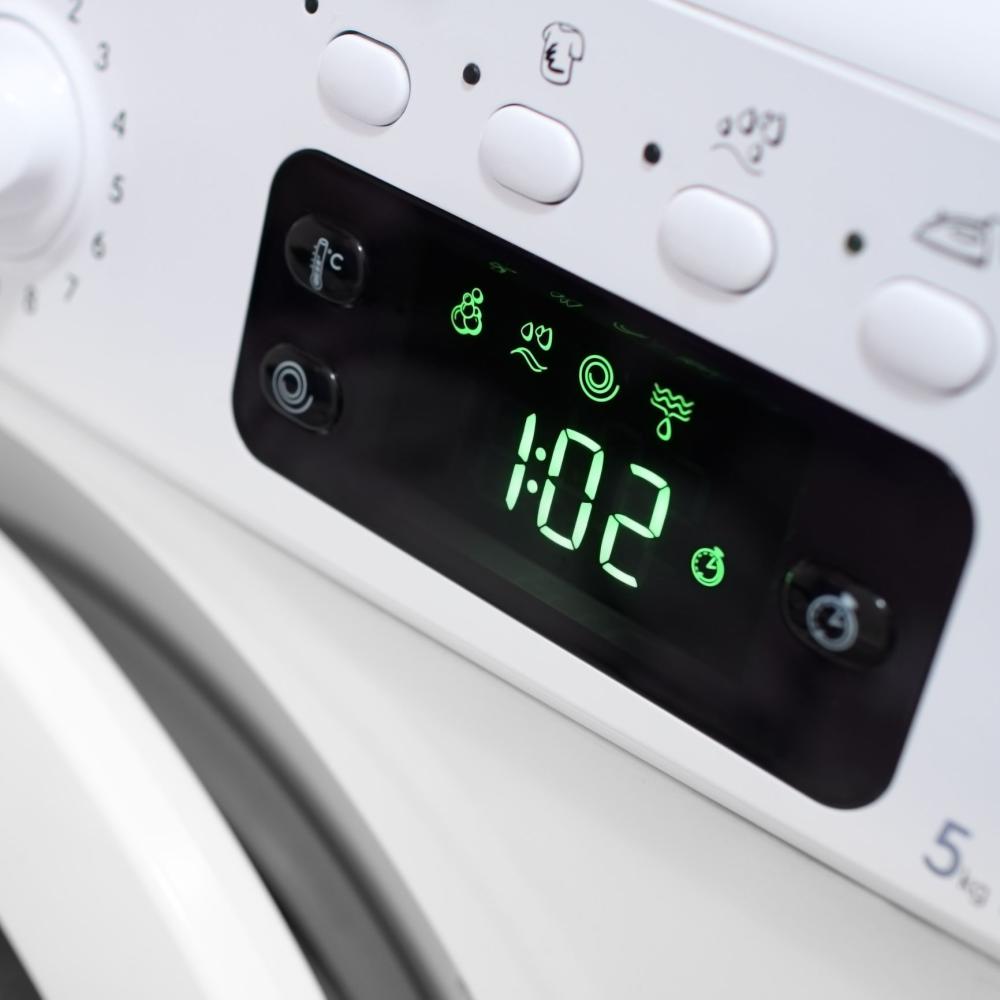 Washing machine displaying icons