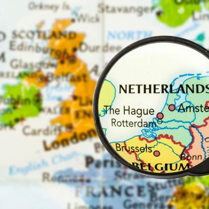 Netherlands on a map