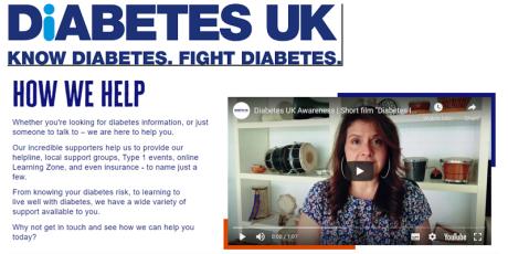 Help and support from the Diabetes UK website