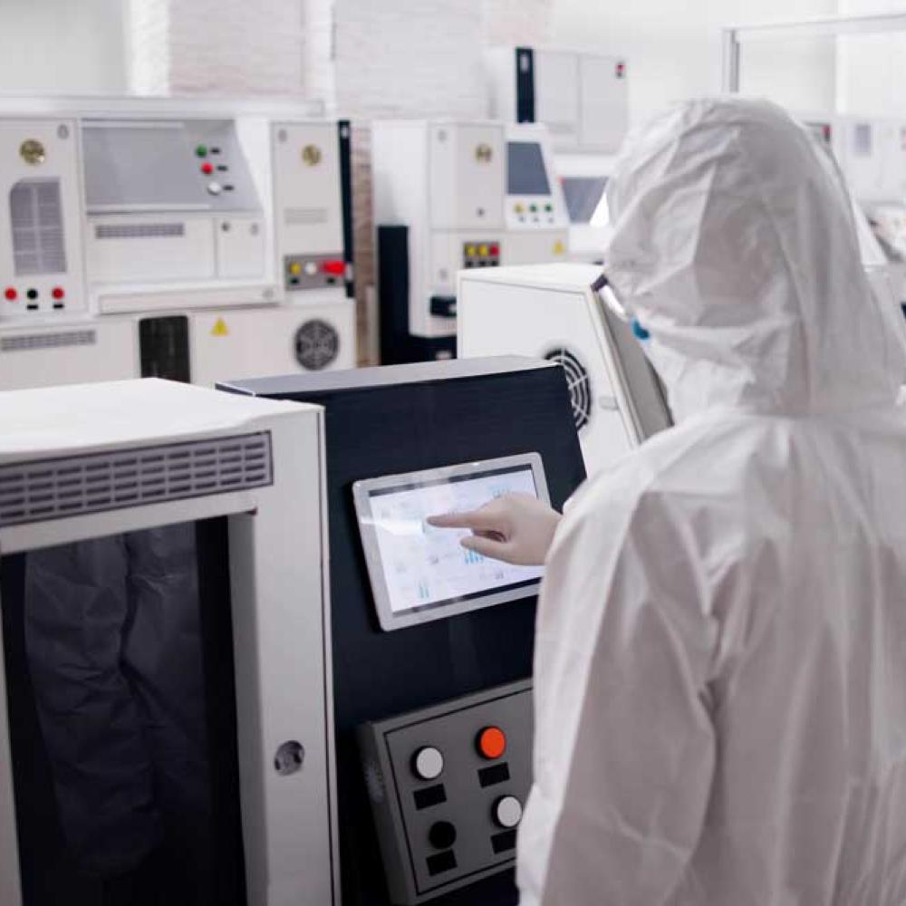 EMC considerations for touchscreens showing an industrial setting