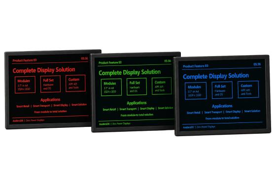 13.3" - Single Layer - Two Colour Cholesteric LCD