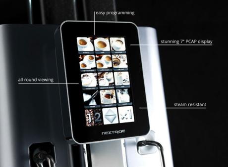 State of art coffee Saeco machine with touch screen display