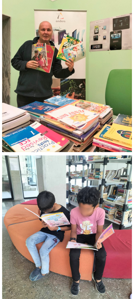 Tony donated books and the children enjoying reading in the library at Third Space
