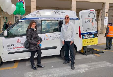 Tony and Rosaria from Anders celebrating the social taxi opening event in Giovinazzo 