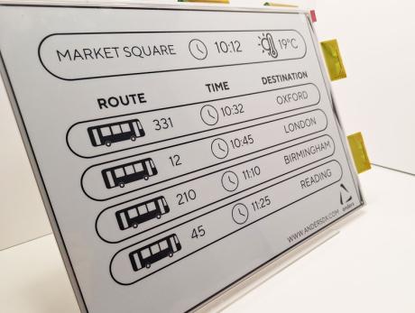 black and white e-paper display for bustop signage