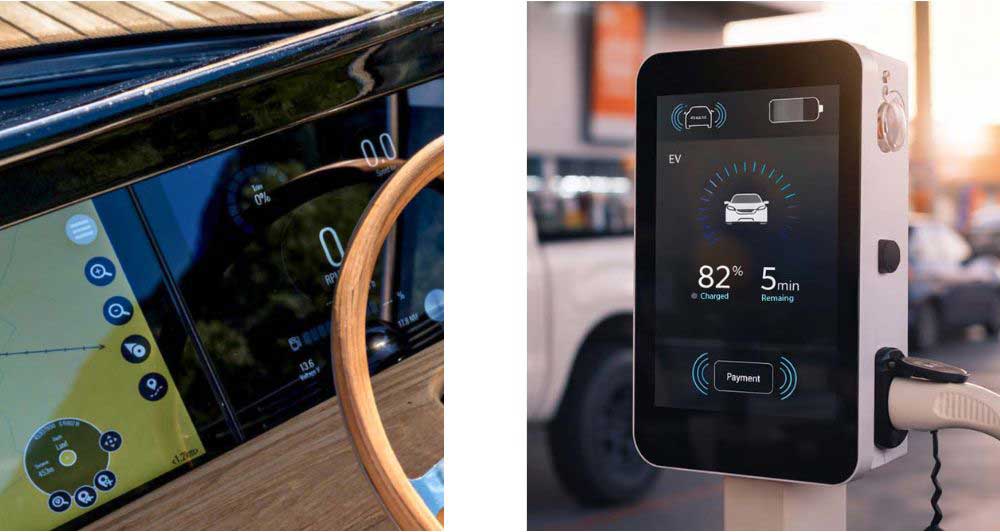 sunlight readable display for marine and EVC