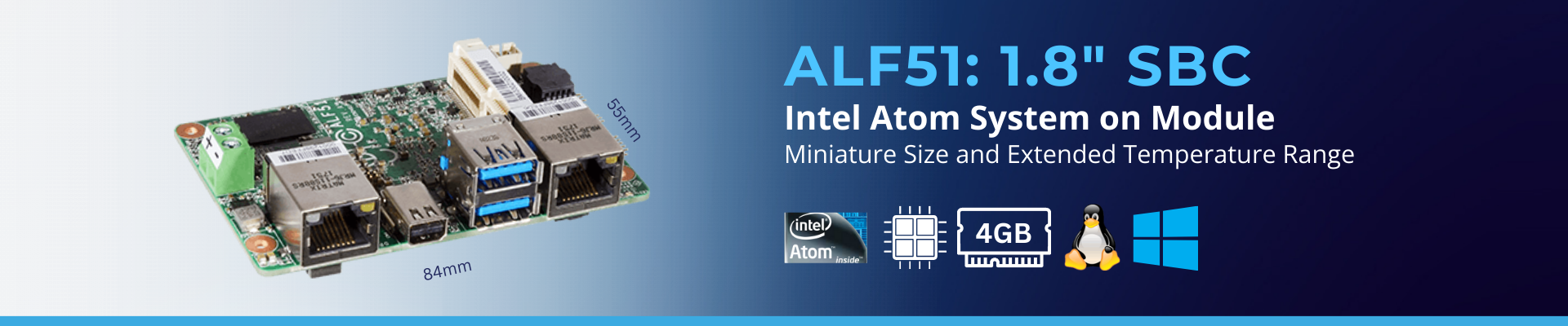 ALF51: Intel Atom 1.8inch SBC
