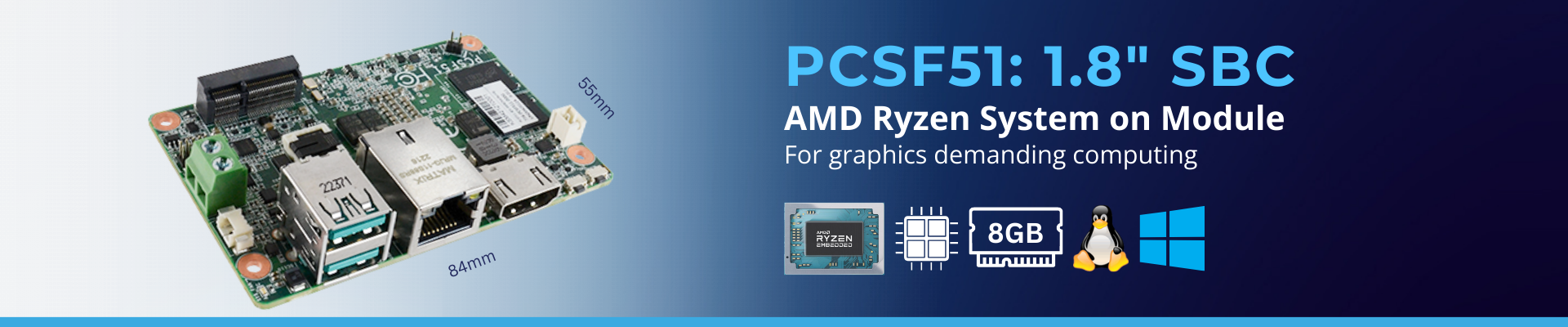 PCSF51: AMD Ryzen Embedded R2000 1.8